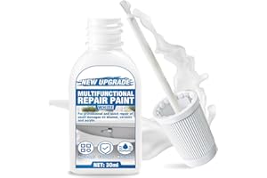 Paistely Peinture pour Baignoire Blanc, Vernis de Réparation pour Émaillée 30 ml pour Réparer Les Petits Défauts, Rayures et Fissures dans Les Baignoires et Les Lavabos en Céramique