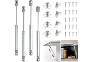 EMHTHME Pack of 4 Hydraulic Gas Springs, 120 Nm/12 kg Gas Strut Damper, Gas Shock Absorber, Furniture Gas Spring, Gas Lift Flaps, Compression Spring Fittings, for Wardrobe, Cabinet, Furniture Door