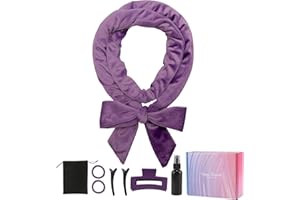 LAFEFE Heatless Curlers Headband,Soft Velour Heatless Hair Curler,8 PCS Heatless Curls Set for Daily/Party Use | Easy DIY Home Styling（Purple）