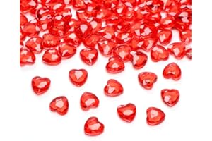 Sweelov Lot de 500 cristaux de diamant rouges - 12 mm - Décoration scintillante - Pierres scintillantes - Confettis - Diamants pour bricolage, décoration, mariage, fiançailles, Saint-Valentin