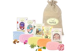 Lot de Savons Solides 100g Un Air d'Antan - Made in France - Verveine, Rose, Amande, Fleur d'Oranger, Fleurs de Cerisiers - Savon Main - Savon Corps - Sans Paraben/ - Coffret Cadeau Femme