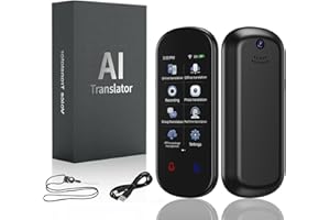 SINGCHUNGTE Übersetzer Sprachübersetzer Gerät Übersetzungsgerät mit Sprachausgabe, Fotoübersetzung/WIFI/Hotspot/Offline, Sofortübersetzer für Reisen, Business Sprachenlernen, Translator Sofortübersetzer