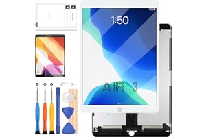 LADYSON Écran de remplacement pour iPad Air 3 3ème génération 2019 écran tactile LCD numériseur assemblé en verre pour iPad 2019 Air3 A2152 A2123 A2153 A2154 avec outils et verre trempé (blanc)