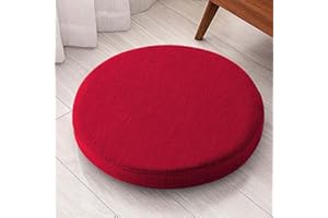 Waigg Kii Coussins de chaise ronds lavables pour intérieur et extérieur, maison, jardin (45 x 45 x 8 cm, rouge)