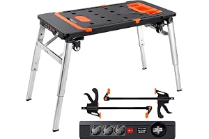 TLGREEN 7‑i‑1 Hopfällbar arbetsbänk med 2 enhandstvingar, multifunktionsbord, lastkapacitet upp till 150‑250 kg, höjjusterbar arbetsbänk med 4 hjul, för hemmapulare, garage och verkstad