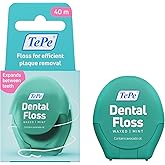 TePe Floss, Waxed Mint Flavored PFAS-Free Floss, 40 Meters