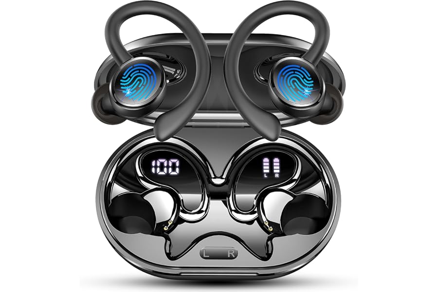 Auriculares Inalámbricos Deportivos 5.4, 2026 Cascos Bluetooth HiFi Estéreo | Control App/60H Cascos Inalambricos/4 ENC