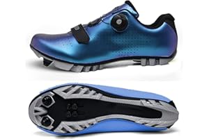Hixingo Chaussures de Cyclisme pour Hommes, Femmes, Chaussures D'équitation sur Montagne, Crampons Respirantes Semelle Dure Chaussures de Vélo