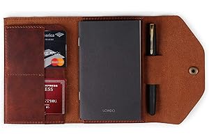 Londo Portfolio in Vera Pelle con Blocco Note e Chiusura a Scatto, per Affari, Ufficio e Viaggi – Cartella Elegante e Funzionale in Pelle di Alta Qualità