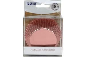 PME BC818, Pirottini di Carta per Cupcake e Muffin - Oro rosa, 30 Unità