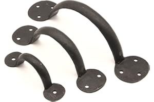 INFINITY DECOR Manija de hierro forjado a mano – Tirador para puerta de armario – extremo de frijol de 10 cm 15 mm – 20 cm – 20 cm