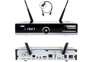 Octagon SF8008 UHD 4K Supreme Twin Sat Receiver + 1TB Festplatte INTERN, 2X DVB-S2X Tuner, E2 Linux & Define OS, mit Aufnahmefunktion, M.2 M Key, Gigabit LAN, Kartenleser, Sat to IP, WiFi WLAN
