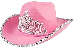 Boland Adult Glimmer Cowgirl Hat, Western Fancy Dress Accessory, Ladies Cowboy Hat, Cowgirl Hat For Women, Rodeo, Party, Festival, Halloween, Cowboy Dress Up, One Size