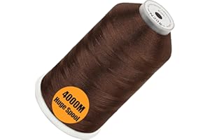 New brothread - Bobine Géante Unique 4000M/Chacune 100% Polyester Fil Machine à Broder 40WT pour Machines Commerciales et Domestiques - Dark Brown(Janome Couleur)