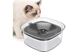 ONEZEBRA Bebedero Anti-Salpicaduras,2 L Cuenco Bebedero Perro Antigoteo, Tazón Flotante para Perros, Bebedero Lenta de Perros y Gatos, Cuenco de Agua Flotante para Mascotas,Sin Derrames Transparente