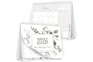 ‎PAPERLIONS Tischkalender 2026, Kalender 2026 zum Hinstellen, Stehkalender, Monatsplaner, Fest- und Feiertagen und Notizfeld, für Büro oder Zuhause
