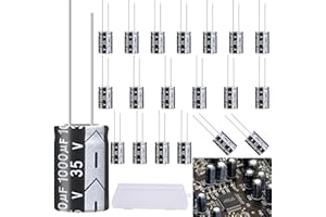 LongZYU 20 Stück Kondensator 1000µf 35V Elektrolytkondensatoren Aluminium-Elektrolytkondensator Electrolytic Capacitors Elkos Kondensator 105°C Kondensatoren 1000µf mit Aufbewahrungsbox, 13 x 20 mm