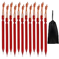 Lot De 20 Sardines De Tente En Aluminium 18cm Avec Corde Et Sac De Rangement - Idéal Camping, Bâche, Plage