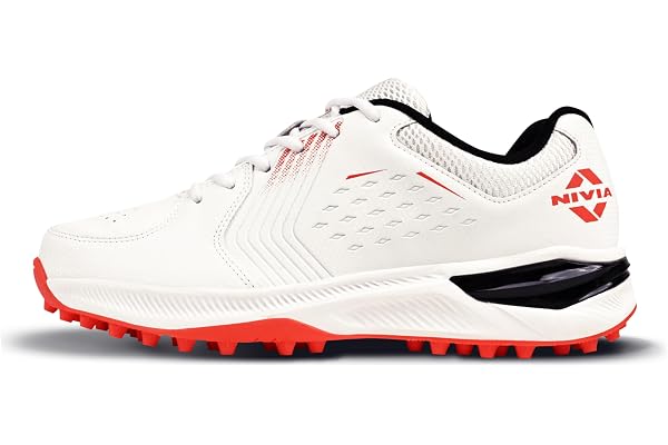 Nivia Crick 500.1.0 Cricket Shoes, Mesh & PVC Upper, Duofoam Cushioning, Full Stud Rubber Outsole, Heel Stability, All-Day Comfort, Neutral Arch for Every Play