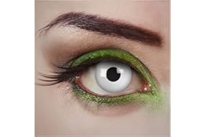 aricona Soczewki kontaktowe - białe soczewki kontaktowe kolorowe – alarm zombie – soczewki kontaktowe na Halloween bez siły na Halloween i imprezy kostiumowe