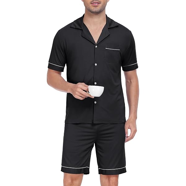 El Búho Nocturno Pigiama Uomo Corto Estivo Cotone Maglia a Righe Pigiama Intero Uomo, 100% Cotone, Verde 3035, XXL