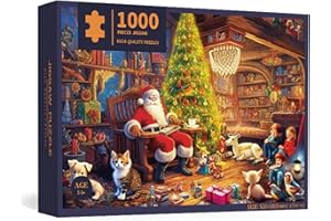 OLDMOOM Calendrier de l'avent Adulte 2023, Puzzle Adulte 1000 Pieces Idee Noel, Calendrier de l'Avent de Noël Puzzles 1000 pièces, Puzzle Calendriers de Noël pour Enfant Garçon Filles