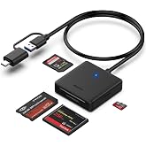 Memory Card Reader, BENFEI 4 in 1 USB-C to Micro SD MS CF Adapter Compatible with iPhone 15 Pro/MAX, MacBook Pro/Air 2023, iP