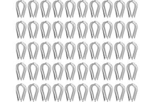 MARHYNCHUS 50 Pièces Dé à Coudre de Câble en Acier Inoxydable Outils de Gréement de Câble Cosses de Gréement Cosse de Voile(M4（4mm）)