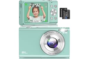 STUOGYUM Digital Camera, Autofocus Vlogging Camera HD 2.7K 48MP with 2.8" Large Screen, 16X Digital Zoom, Portable Mini Camera for Photography, Youtube Vlogging Camera for Kids