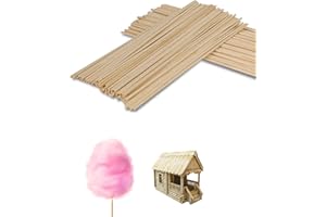 PABBYEEY Pack of 200 Cotton Candy Sticks Square 30 cm x 3 x 3 mm Candy Floss Sticks Square Sticks Bamboo Sticks for Cotton Candy Machine Natural Bamboo Wood for Woodworking, Art Projects & DIY