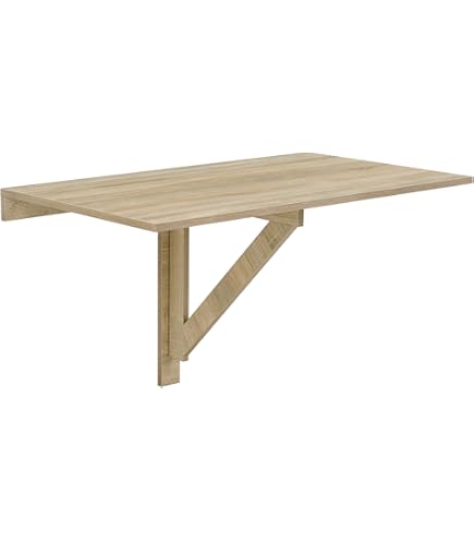 Tavolo Pieghevole A Parete 90x50cm - Scrivania Salvaspazio In Legno Di Pino Per Cucina O Ufficio - Foto 12