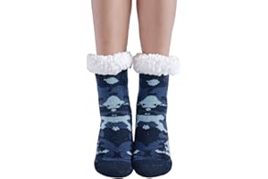 Hisonwel Chaussette Antiderapante Enfant, Chaussettes Chaudes Enfants,Noel Hiver Antidérapantes Cadeau Chaussettes