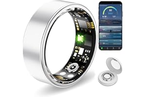 Weyrinice Smart Ring 2025, Health & Fitness Tracker with Heart Rate Monitor, Sleep Analysis, Step Counter, Waterproof Activity Ring for Men & Women (Silver, 9#)