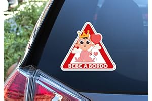 CRISPHY Adesivo in vinile Bebe Reyna a bordo, Baby Queen on Board. Adesivo in vinile per auto. (16 x 18 cm ragazza)
