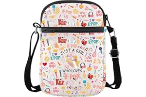 PLITI K-Pop Crossbody Bag K-Pop Singer Merchandise Gift Just A Girl Who Loves K-Pop Gift for K-Pop Music Fan K-Pop Team Gift