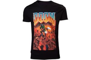 Bioworld 649184 DOOM TShirt M Box Art, czarna