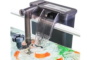 AKKEE Filtro Acquario, 8W Filtro Esterno Acquario, Filtro per Acquario a Parete, Pompa di Ossigeno 500 L/H, Adatto per Acquario Tartarughiera da Fino a 50L ~ 200L Litri