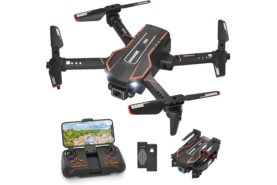 Q10 Mini Drone with Camera for Kids and Adults, 1080 HD FPV Foldable Quadcopter with Gravity Sensor Mode, Headless Mode, 3D Flips, Voice and Gesture Control, Kids Gift Toys for Boys Girls,Black
