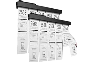 ORIGREEN Pack of 2 Receipt Holders Ticket Holders for Restaurant, Refrigerator, No Drilling Order Holder for Walls, Home, Kitchen, Office, Cafés, Pubs, Bars (Black, 30 cm, 2 Pieces)