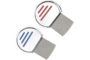 FADBUDSS 2 Pack Stainless Steel Lice Combs - Removes Head Lice, Dandruff, Nits & Ticks Eggs - Double Sided Teeth for Long Thick Hair