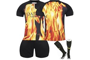 PANGKII Paris Maillot PSG Enfant,2023-2024 Home/Away Adulte Maillots de Football pour Enfants Football T-Shirt et Short,Ensemble Enfant et Adultes,Garçon Vêtements de Football Extérieur avec Chaussette