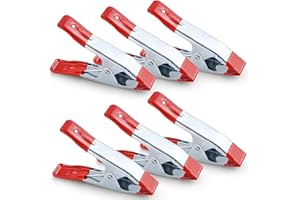 FDGAUCA 6 Morsetti a Molla, Morsetti a Molla in Metallo Resistente, Set di Morsetti Lunghi 5 cm, Clip in Tessuto Per Telone, Campeggio, Lavorazione del Legno, Clip per Fotografia