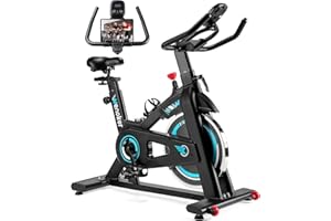 ‎WENOKER Wenoker Heimtrainer Fahrrad, Leises Hometrainer Ergometer mit LCD-Monitor, Hometrainer Fahrrad mit Tablet-Halter, Spinning Bike Indoor für Kardio-Training zu Hause, Bis 140KG