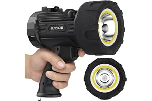 BUYSIGHT Uppladdningsbar spotlight ficklampa, 1 000 000 lumen handhållen spotlight vattentät ficklampa jaktstrålkastare med r