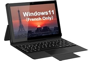 Tibuta 2 en 1 Windows 11 Tablet PC 10.1 inch IPS 1280 * 800 Intel Celeron N4100 Processor Dual-Mode Linked Keyboard 128G ROM WiFi(AZERTY Clavier français)