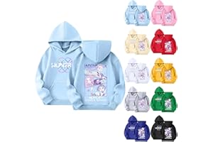 Exhloag Kpop Demon Hunters Hoodie Girl Vintage Y2k Pullover Huntrix Huntr/X Hip Hop Streetwear Boy Oversized Fashion Long Sleeve Cartoon Print Hooded Sweatshirt for Kids