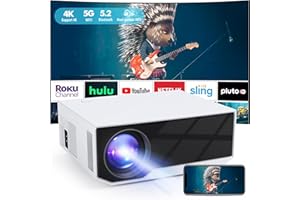 ZDK Vidéoprojecteur WiFi Bluetooth, Projecteur Portable Native 1080P, Rétroprojecteur Home Cinéma 20000 lumens, Compatible iOS/Android/PC/PS5/TV Stick/HDMI/USB (Blanc)
