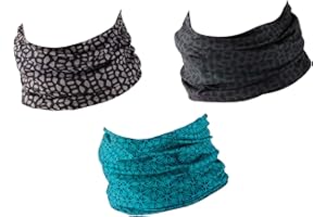 Hilltop Lot de 3 écharpes multifonctions Echarpe tube pour homme, femme et enfant - Tour de cou moto - Cache-cou de sport - Lot de 3 modèles fashion
