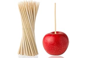 Nogeqi 100 Stück Schaschlikspieße Holz 15cm Holzspieße, Natürliche Bambusstäbe Zahnstocher Holz Holzstab Kein Cocktailspieße, Spiesse Für Snacks Fingerfood für Party Camping Küche