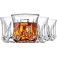 VILON Italian Premium Whiskey Glass | Clear Crystal Whiskey Glass | 300 ML | Set of 4 (Design PANGA)